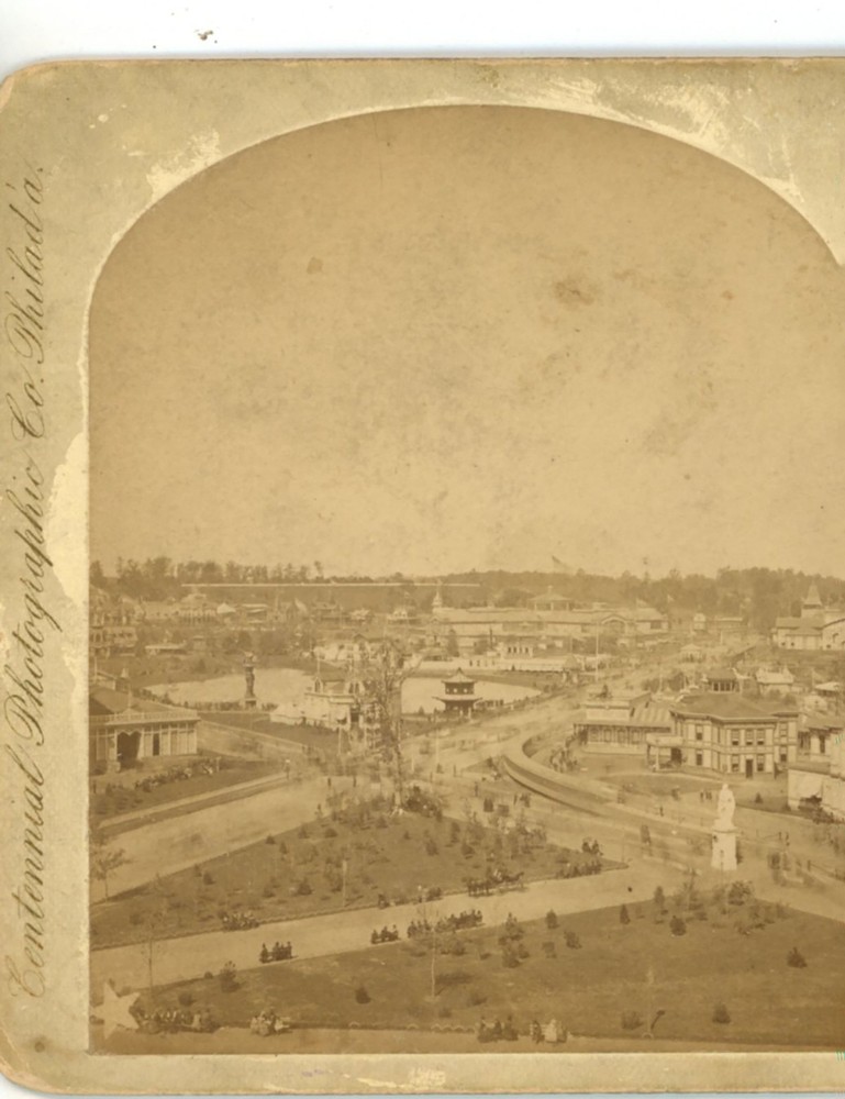 Pennsylvania Day Liberty Hand/Torch Philadelphia Centennial Expo Stereoview 1876