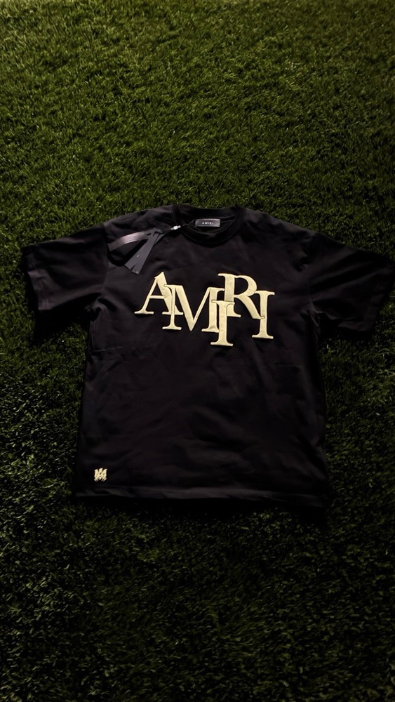 AMIRI Black Logo Graphic Crew Neck Short Sleeve Cotton T-Shirt Men’s L/XL NWT