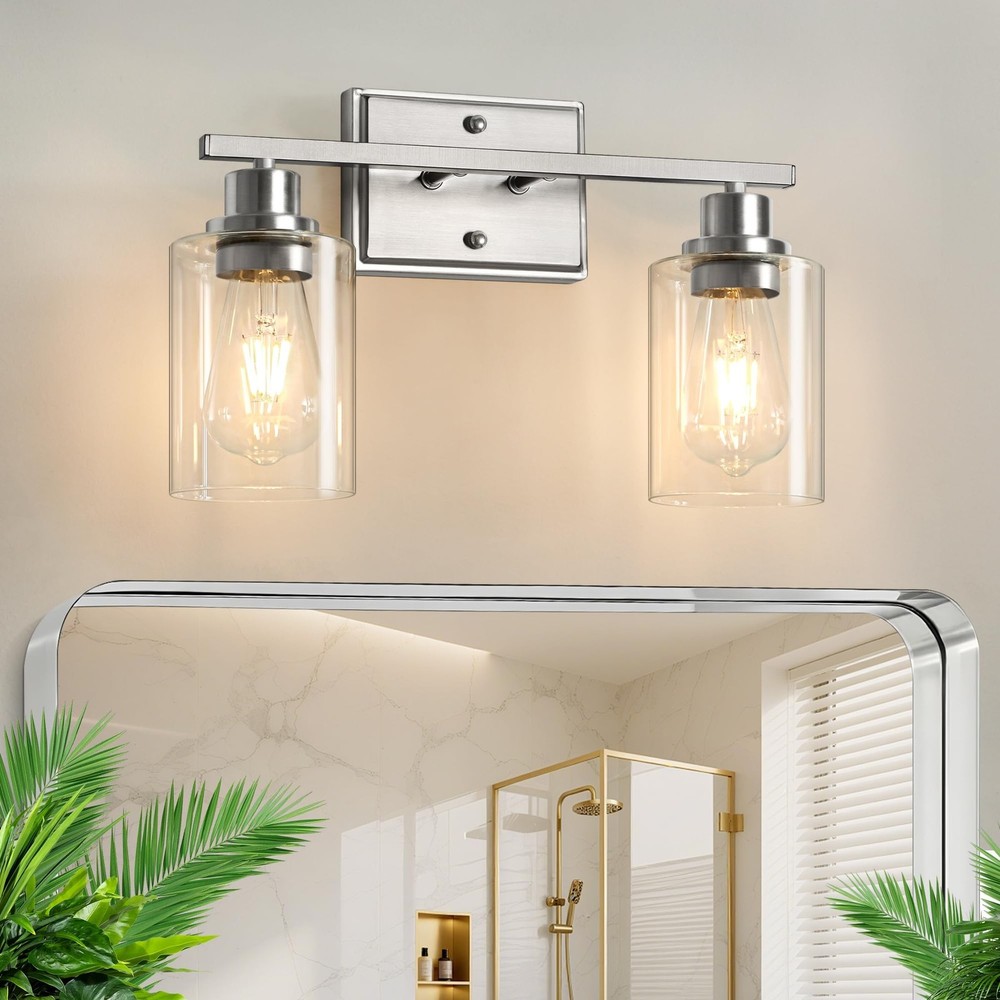 Unicozin 2 Light Bathroom Light Fixtures, Modern Vanity Lights Over Mirror, B...