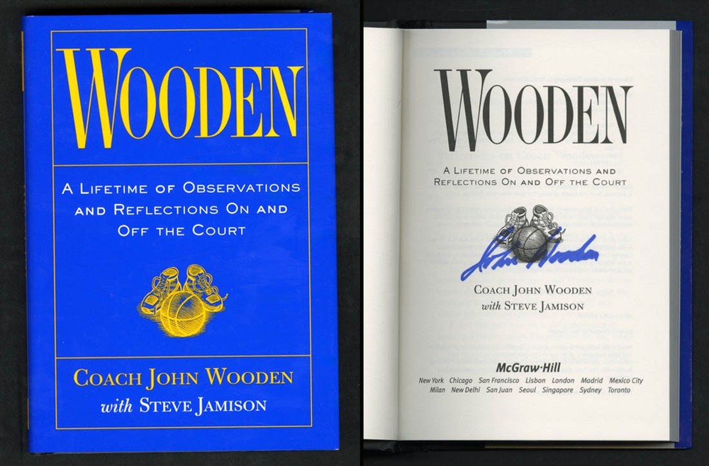 John Wooden SIGNED AUTOGRAPHED Wooden HC 1st Ed UCLA Basketball Pyramid Coach