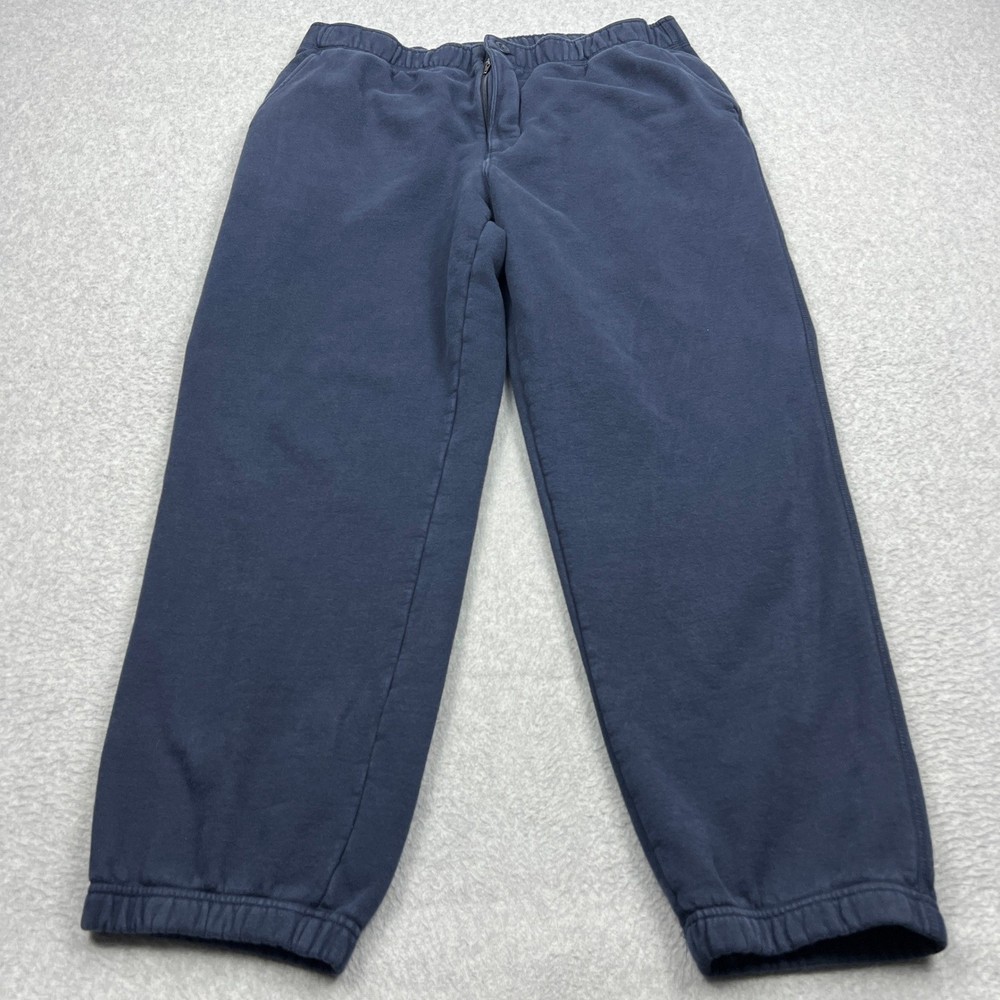LL Bean Pants Men's XL Navy Blue Athletic Sweats Zip Fly Stretch Joggers 508146