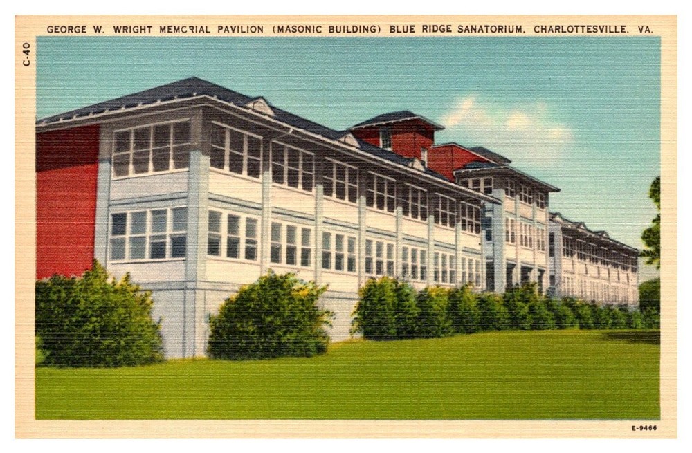 1940s Wright Pavilion Masonic Building Charlottesville Virginia Vintage Postcard