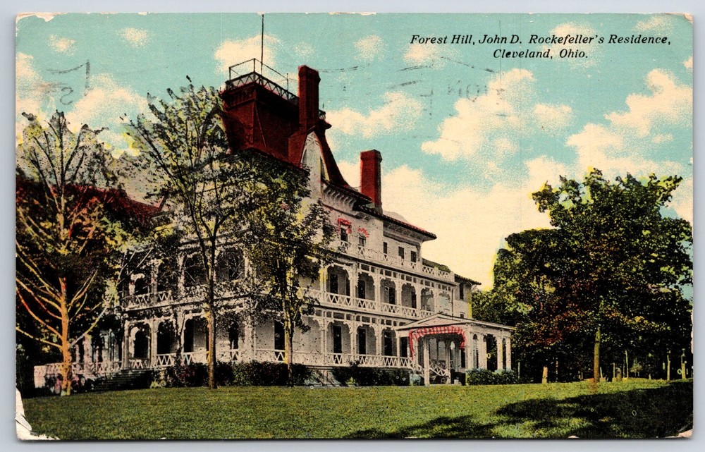 Cleveland Ohio~Forest Hill John D Rockefellers Residence~PM 1911~Vtg Postcard