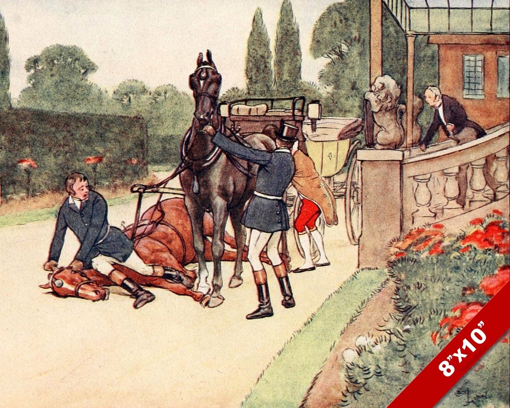 LAME INJURED CARRIAGE WORK HORSE EQUESTRIAN ART PAINTING REAL CANVAS PRINT