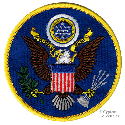 GREAT SEAL OF UNITED STATES iron-on PATCH embroidered EAGLE US USA EMBLEM BLUE