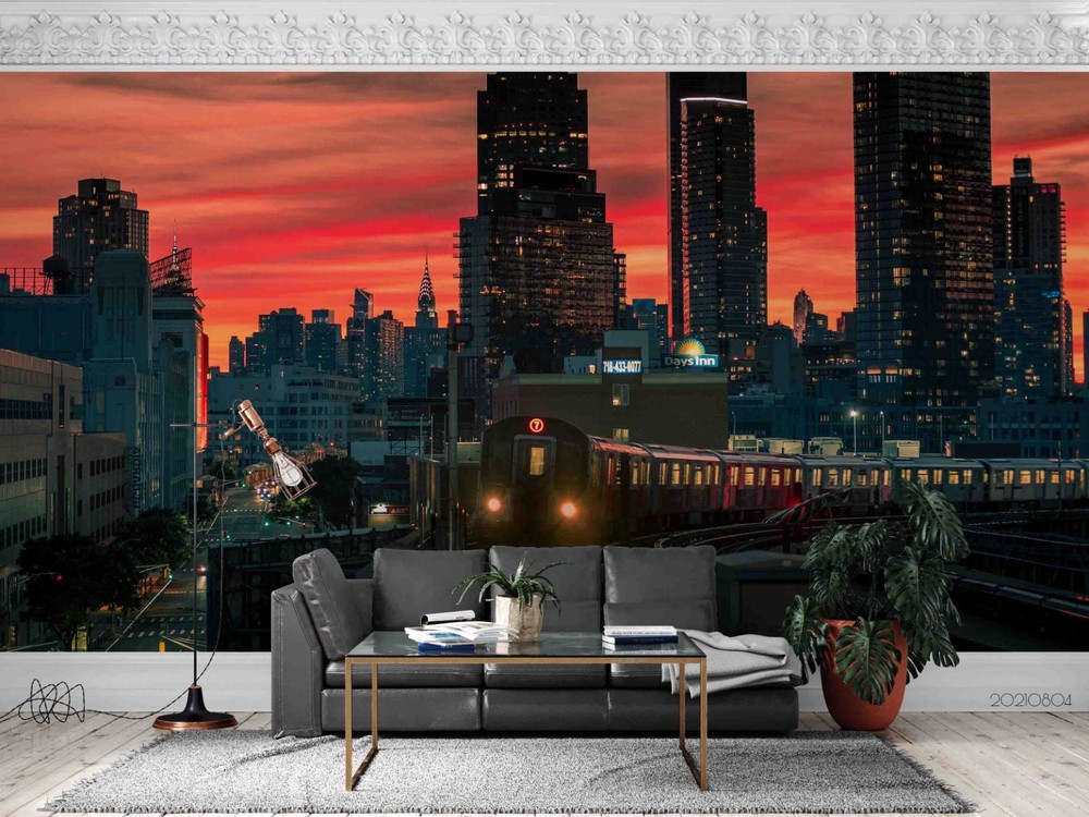 3D City Architecture Night Scene Wall Murals Wallpaper Murals Wall Sticker 6