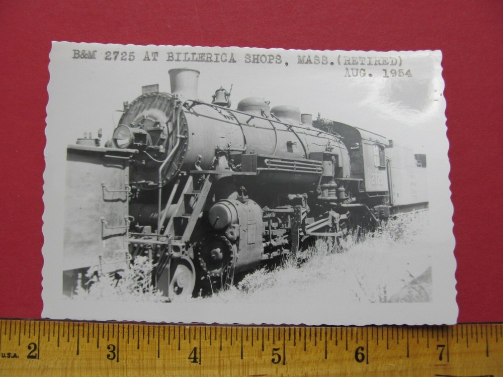 Boston & Maine Railroad Locomotive #2725 Train Photo 1954 Billerica Shops Ma
