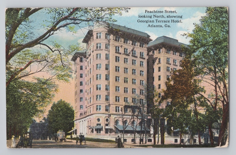 Peachtree Street Looking North Showing Georgian Terrace Hotel Atlanta GA 1915
