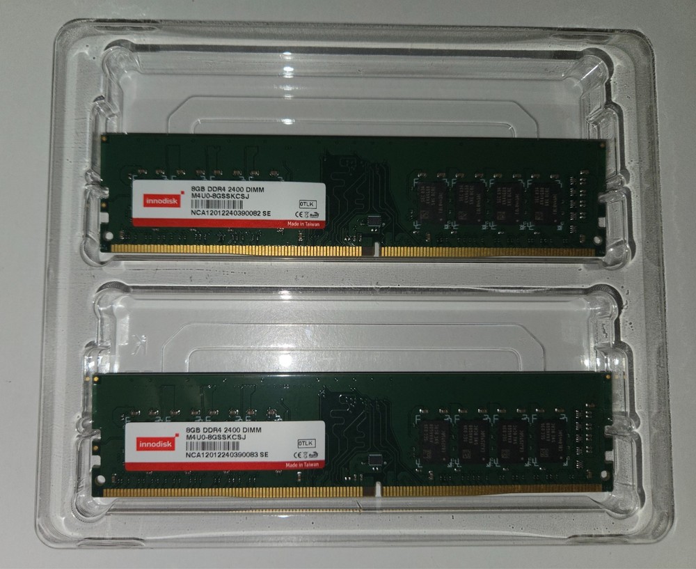 Memory RAM Innodisk 16GB 2 Modules of 8GB 2400MHz ECC Reg DDR4 UDIMM PC4-19200