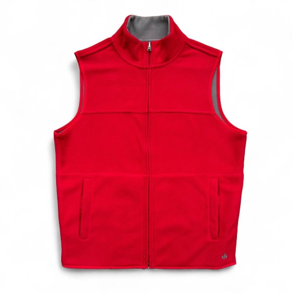 Brooks Brothers 346 Mens Medium Red Reversible Fleece Vest