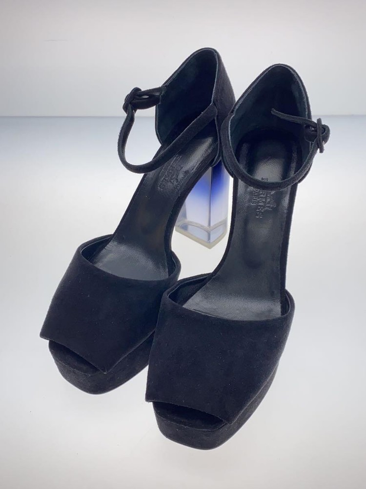 Authentic HERMES DOrsay Fever 70 Sandals EU 36 Black Leather Preowned Fast Shipping