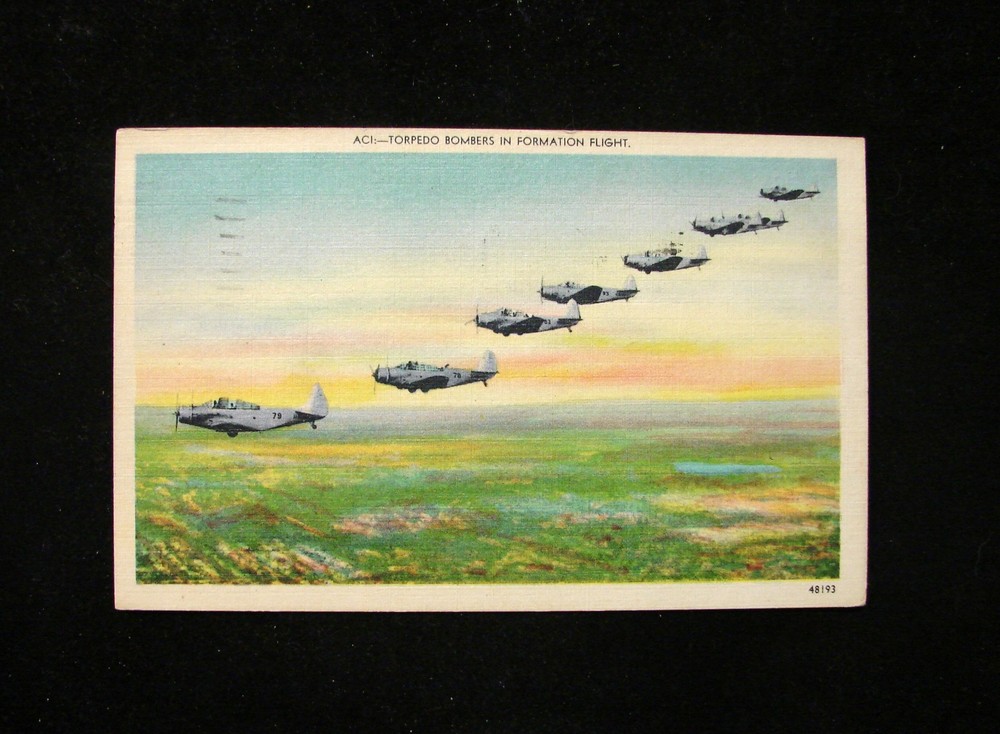1943 Postcard Ww2 Linen 