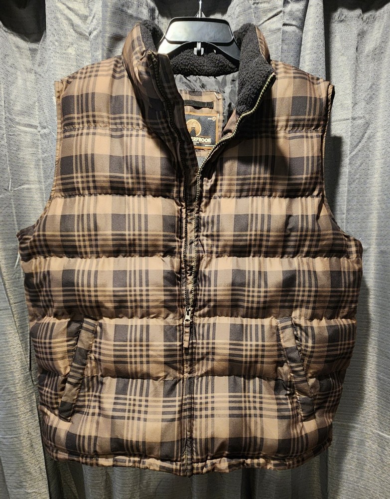 Weatherproof Vest Puffer VestQuilted Zipper Closure Active VestCharcoal Multi,Lg