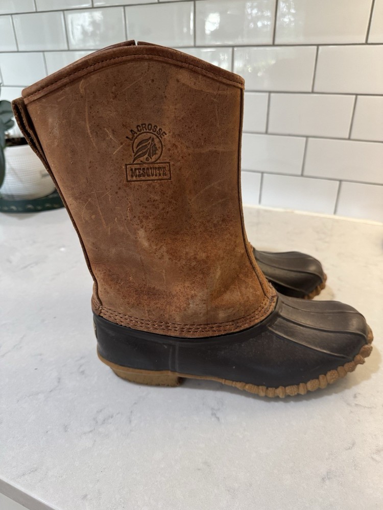 LaCrosse Mesquite Leather Boots with Thinsulate & Fiberglass Shank Size 8 Zipper Waterproof