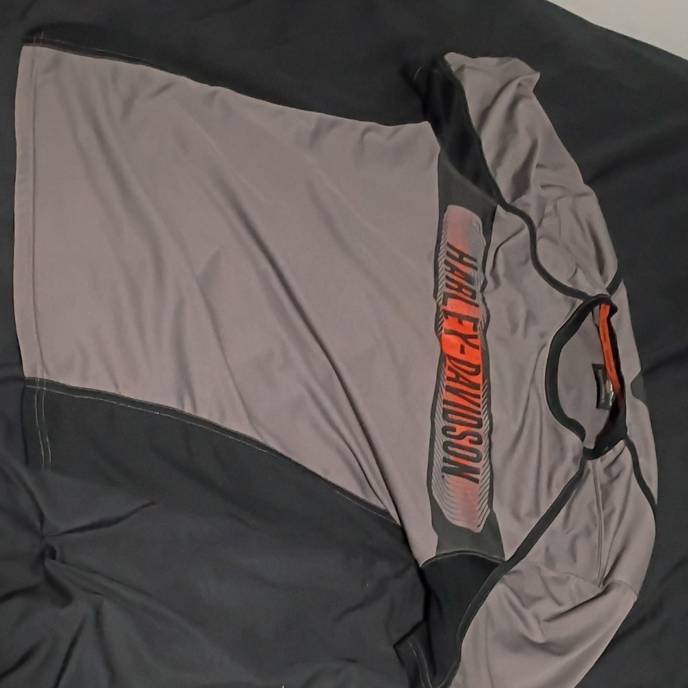Harley-Davidson MotorClothes Men's L Performance T-Shirt Gray Black Orange