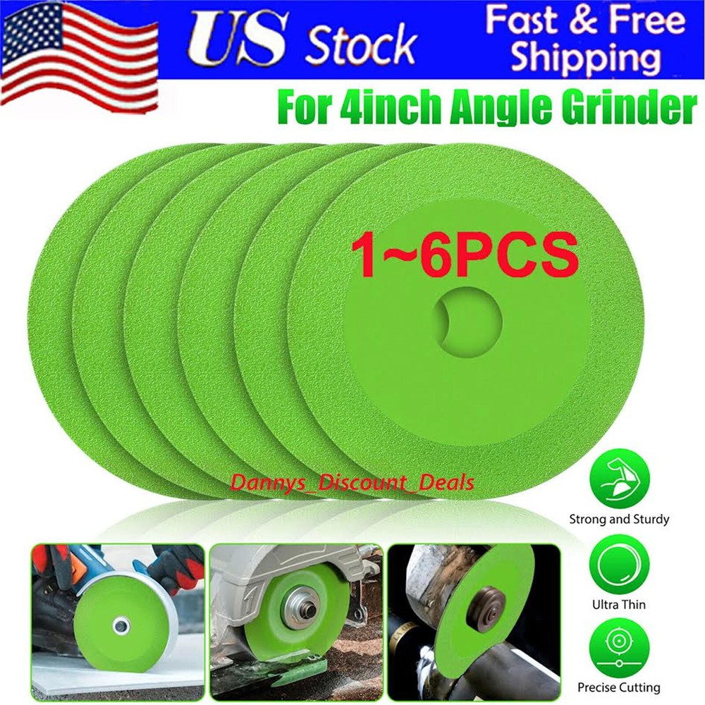 1/6x 4inch Glass Ceramic Cutting Grinding Disc Saw Blade Wheel for Angle Grinder