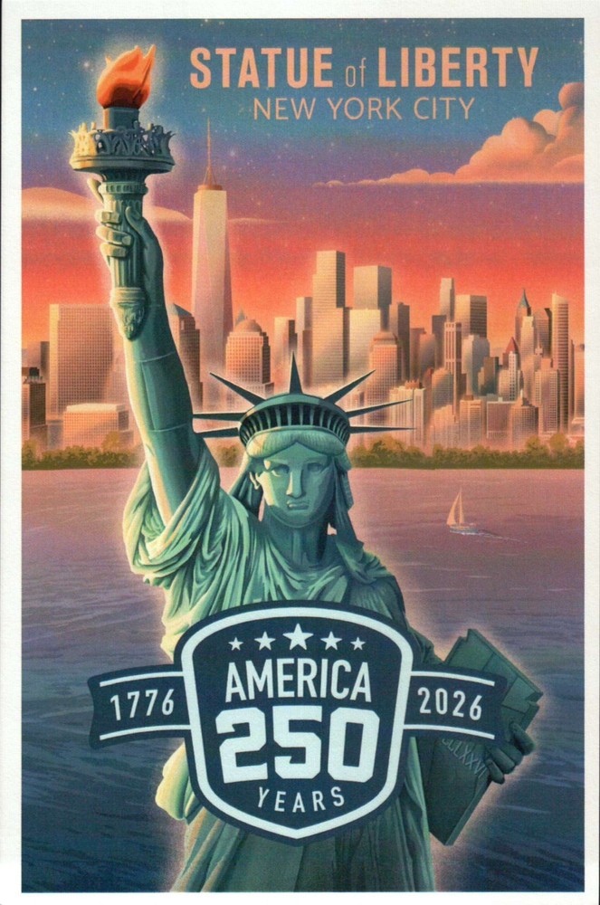Statue of Liberty New York City, America 250 Years 1776 - 2026 - Modern Postcard