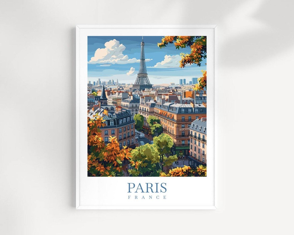 Paris Travel Poster Wall Art Paris Wall Hanging Home Dcor Paris Gift Art Lovers