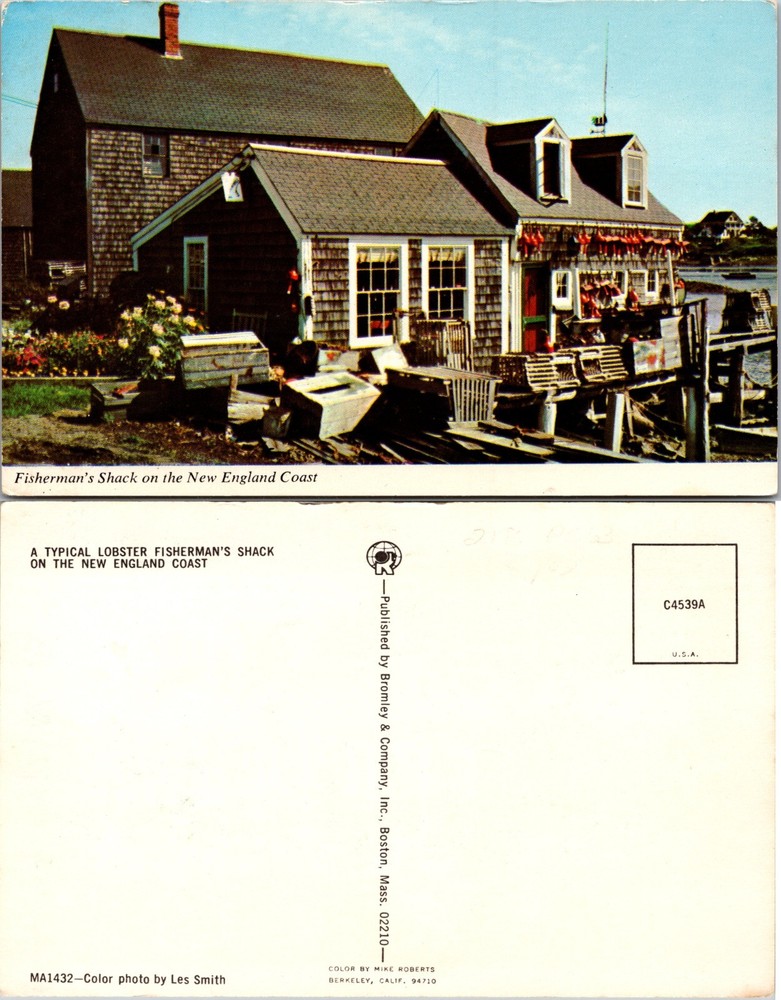 Lobster Fishermans Shack New England Coast Postcard