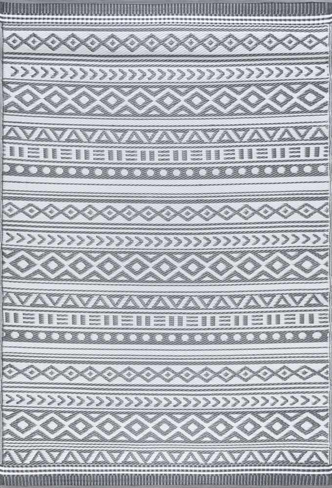 6x9 Gray Zig Zag Striped Dots Area Rug SUN1803 5ft11x8ft10