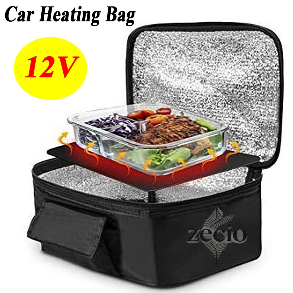 Car Heating Bag Meal Food Warmer Container Heated Lunch Box Insulation Package