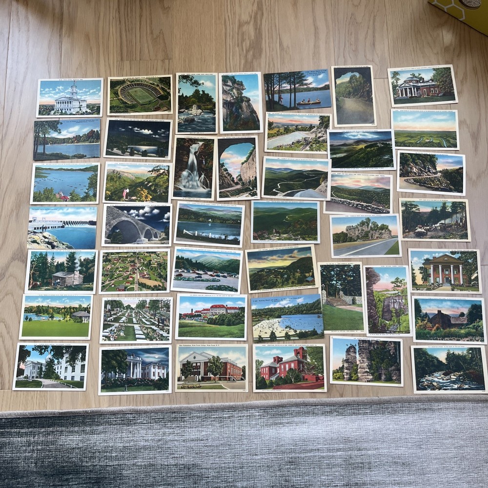 43x ASHEVILLE NEW Vintage Postcard Lot - 1930's From TN, NC,SC, FL, VA, WA
