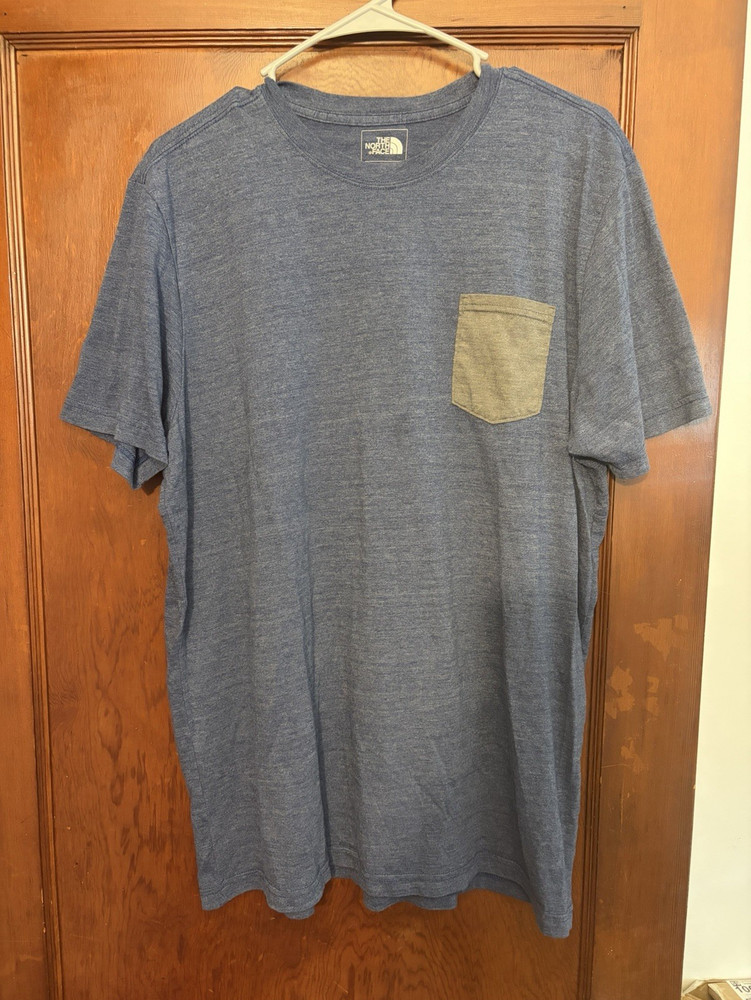 The North Face Men's XL Slim Fit Blue Crew Neck Pocket Short Sleeve T-Shirt