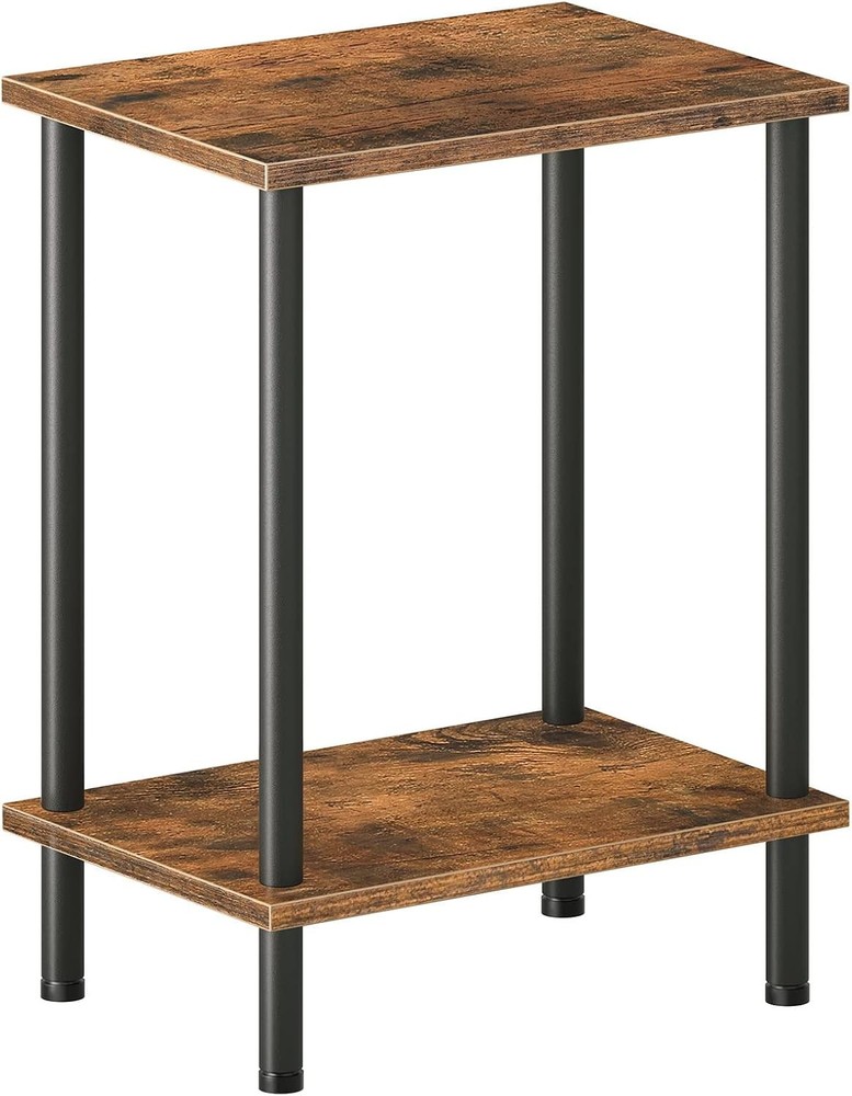 End Table Small Side Table Nightstand W/ 2-Layer Storage Shelves Sofa Table