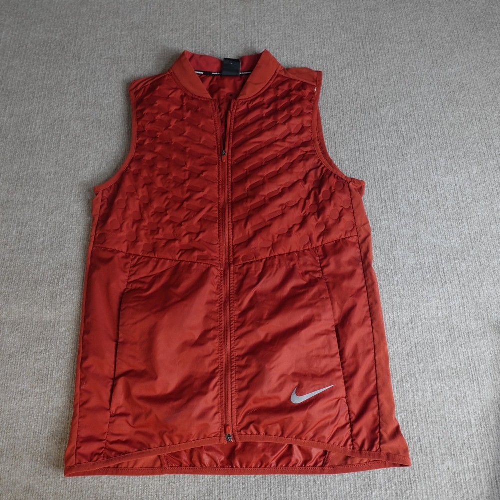 Nike Mens Vest Small Orange Red Aeroloft 928501
