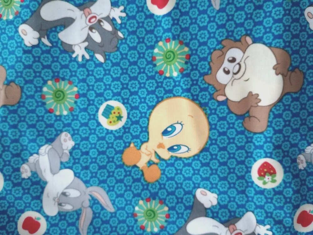 looney tunes babies fun fabric 11 by 8.5 inch blue 1pc new