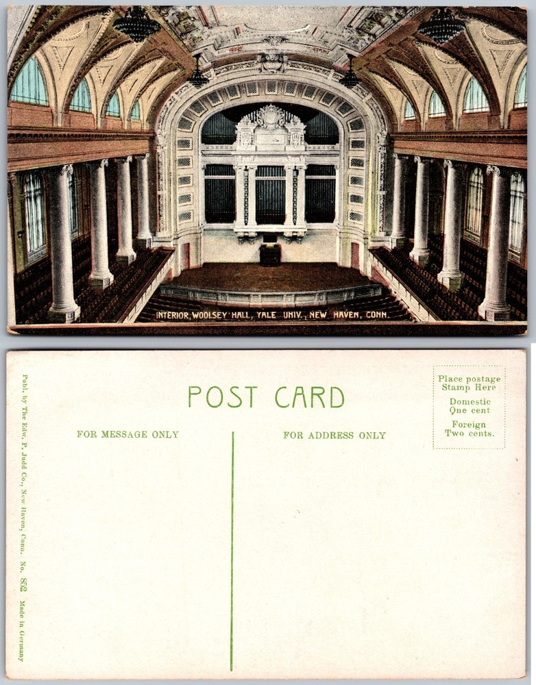 Woolsey Hall Yale University New Haven CT Postcard