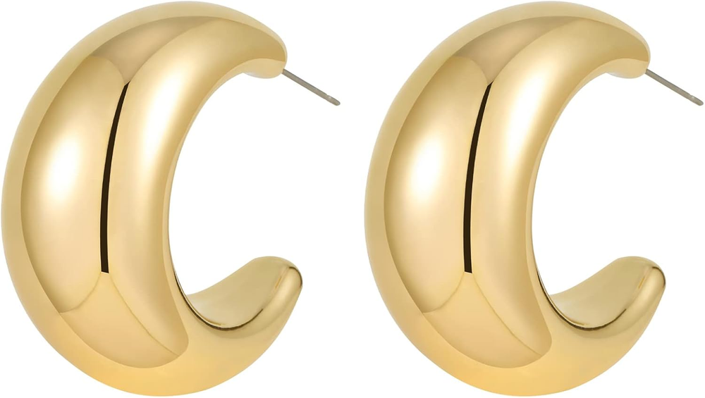Extra Large Drop Earring Oversized Chunky Gold Hoop Earrings for Women Lightweight Statement Jewelry