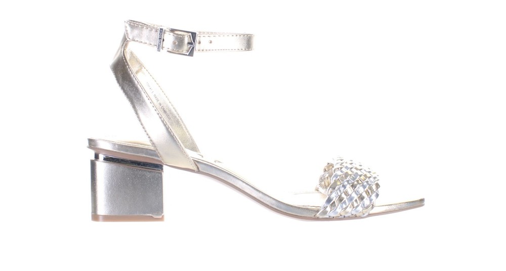 Vince Camuto Acaylees Silver Ankle Strap Heels Women Size 10 7827838