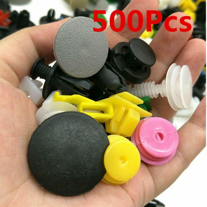 500PCS Auto Car Mixed Fastener Clip Bumper Fender Trim Plastic Rivet Door Panel