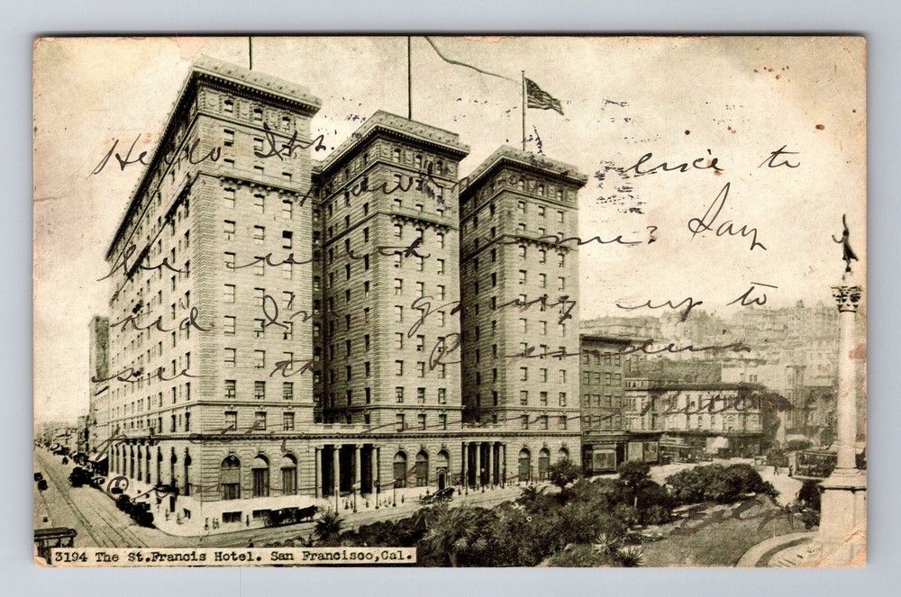 San Francisco CA-California, St. Francis Hotel, Antique Vintage c1907 Postcard