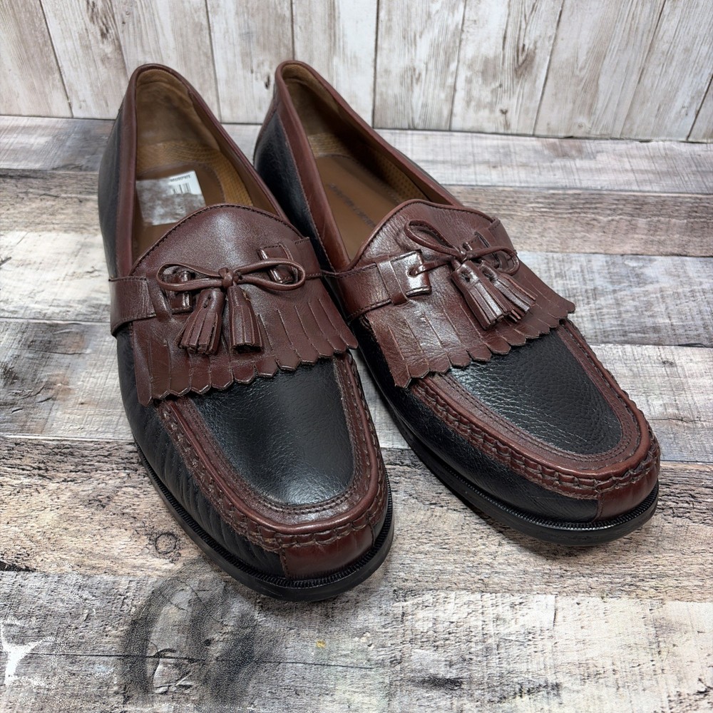 Johnston Murphy Aragon II Men Black Brown Leather Shoes Tassel Loafers 14 M