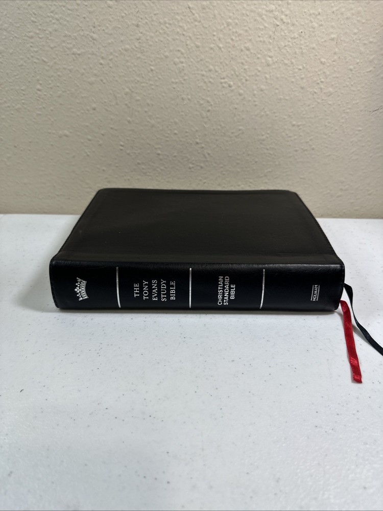 CSB Tony Evans Study Bible, Black Genuine Leather, Black Letter, Study Notes and