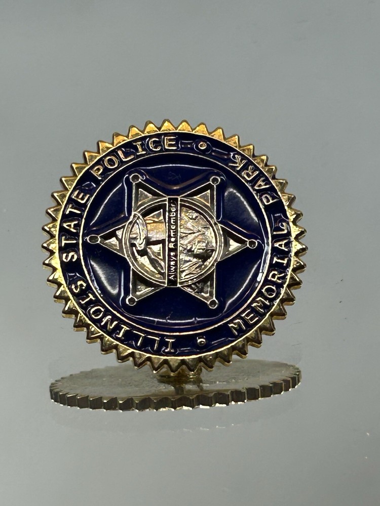Vintage Gold Tone Illinois State Police Memorial Park Enamel Lapel Pin