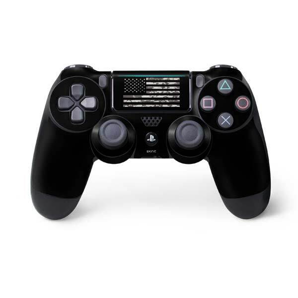 Patriotic PS4 Pro/Slim Controller Skin - Black and White Camo American Flag