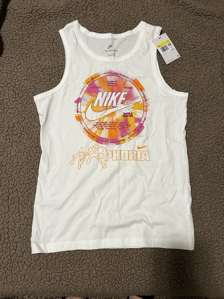 NWT Nike Just Do It Airphoria White Tank Top Tee Men’s Sz Sm