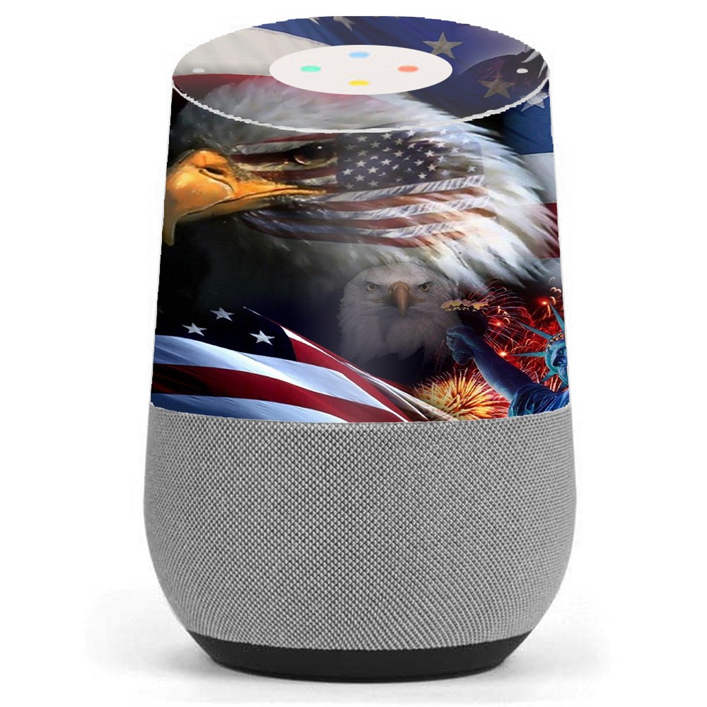 Skin Decal Vinyl Wrap for Google Home stickers skins cover/ USA Bald Eagle in F
