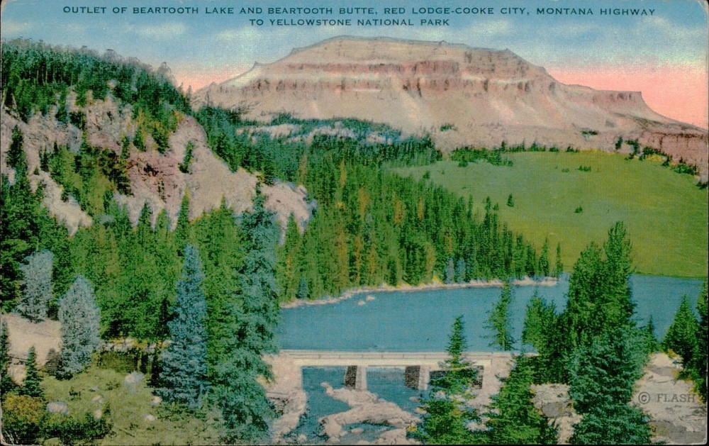 Beartooth Lake Beartooth Butte Montana Postcard E C Kropp Co Scenic Unposted