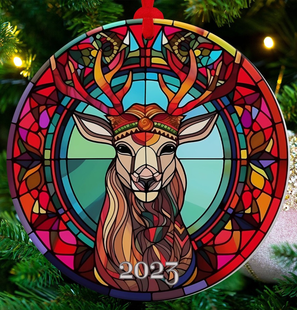 Ceramic Deer Ornament Reindeer Ornament Christmas Decoration Holiday Gift Idea