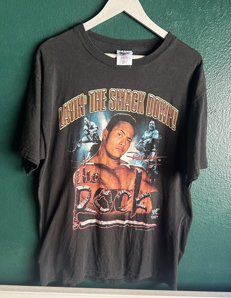 TNT by Trau & Loevner WWF The Rock Smack Down Vintage 1999 Men's Graphic Tee L