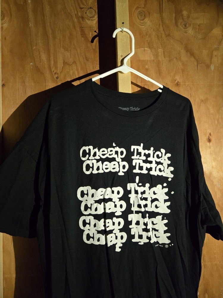 Cheap Trick Typewriter Logo Black T-Shirt Size 3XL