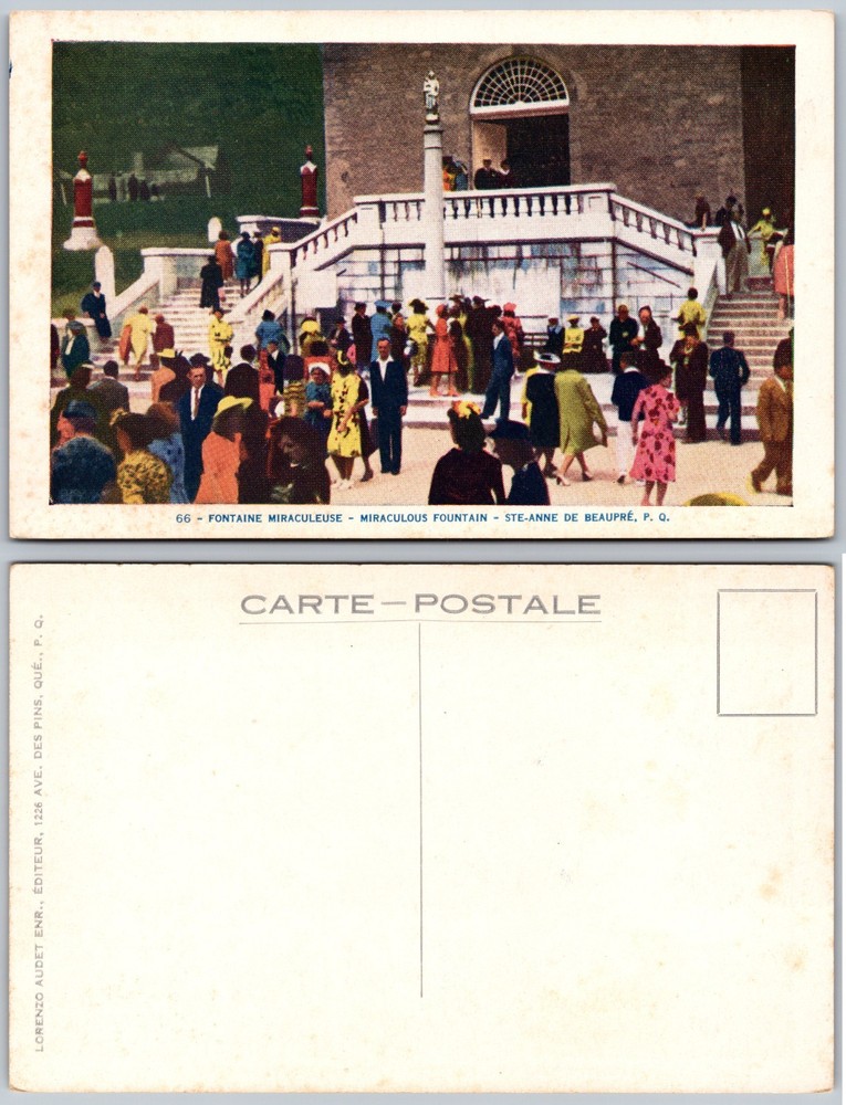 Miraculous Fountain Ste Anne De Beaupre Canada Postcard