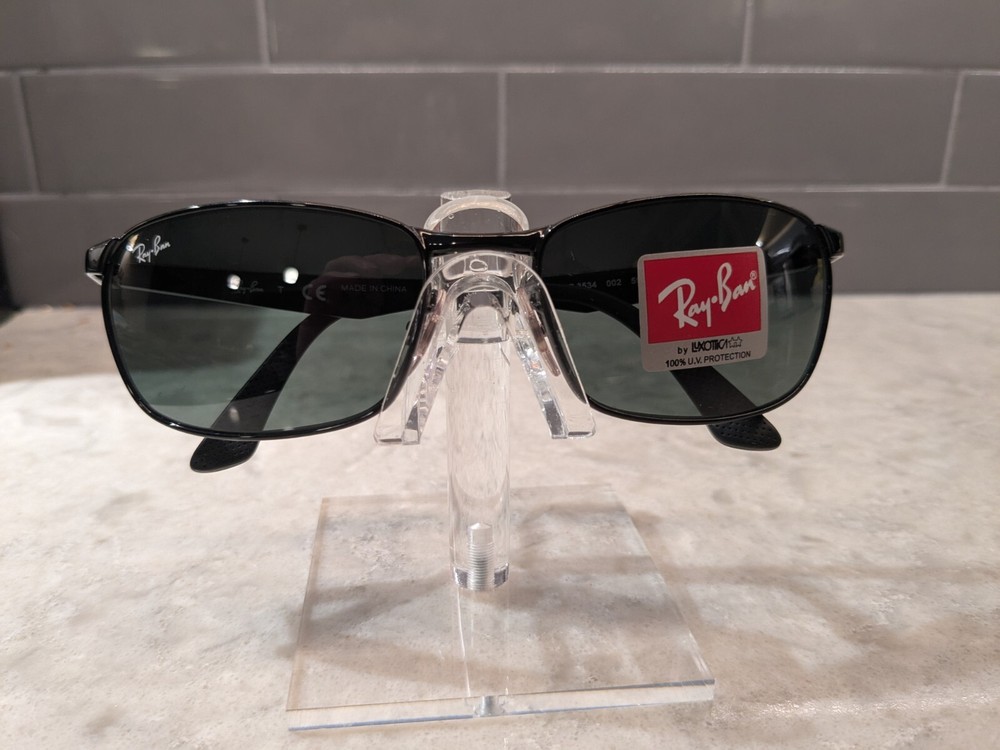 New Ray-Ban RB 3534 Black 002 Sunglasses, with G15 Lenses with case. 59-17-135