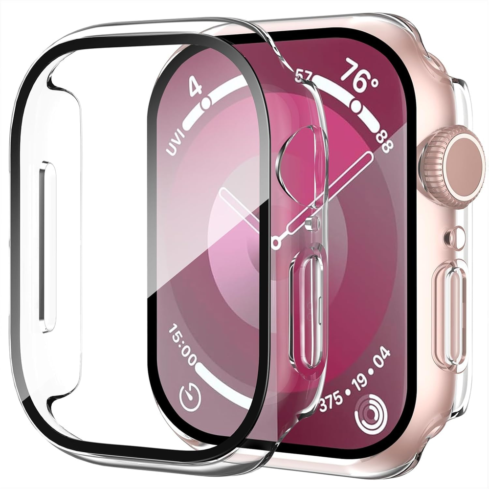 2 Pack Tempered Glass Case for Apple Watch Series 10 46mm - Clear Protection