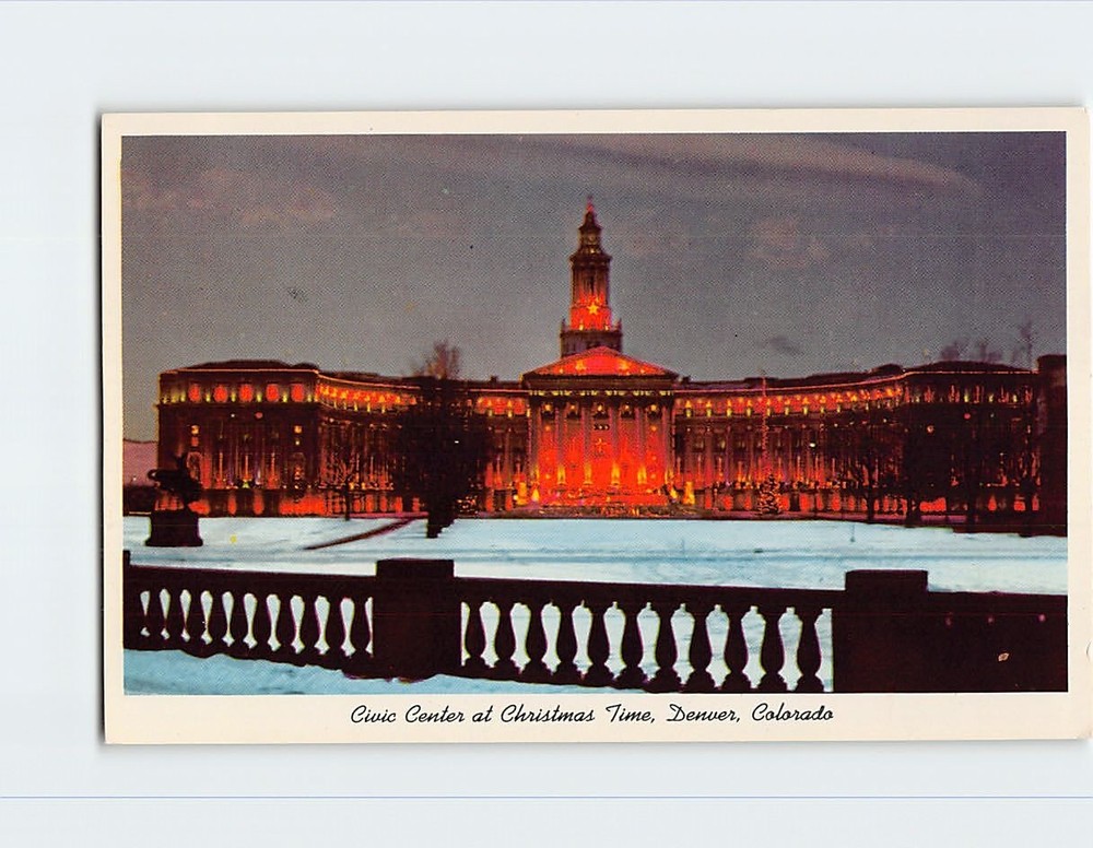 Postcard Civic Center at Christmas Time Denver Colorado USA