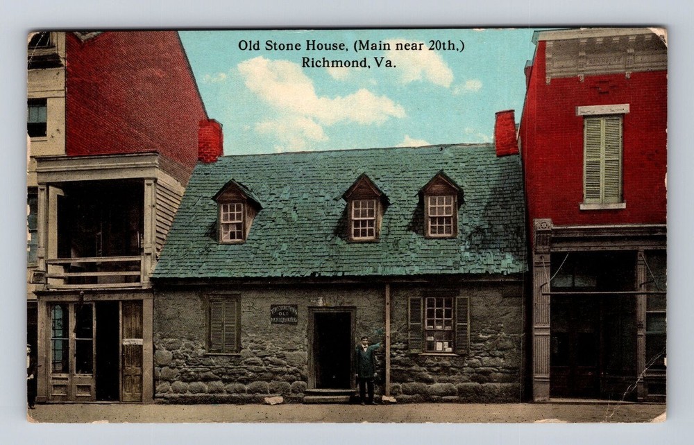 Richmond VA-Virginia, Old Stone House, Antique, Vintage Souvenir Postcard